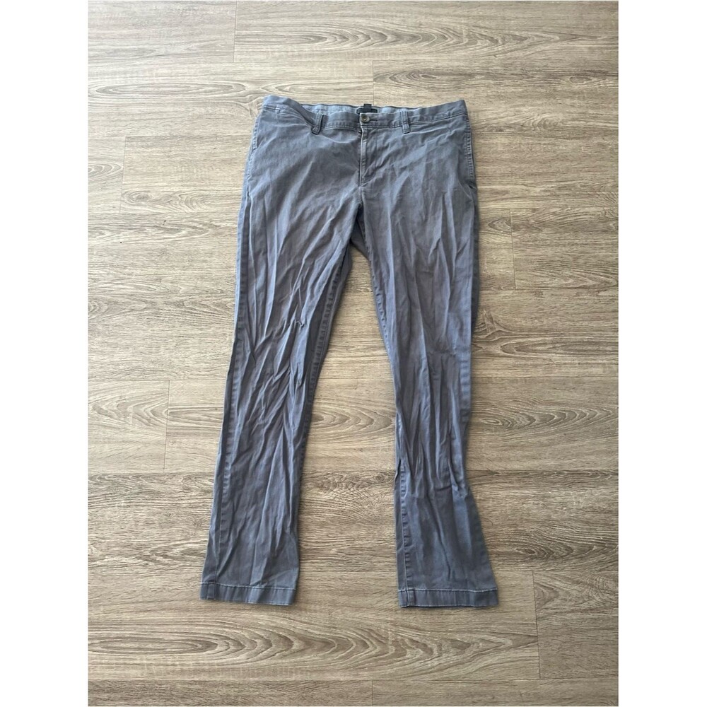 14th & Union Gray Slim Fit Chino Pants Mens Stretch Fit 36x32 Flat Front Work